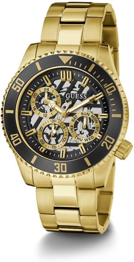 Guess Black Dial Gold Men's Watch - GW0488G2