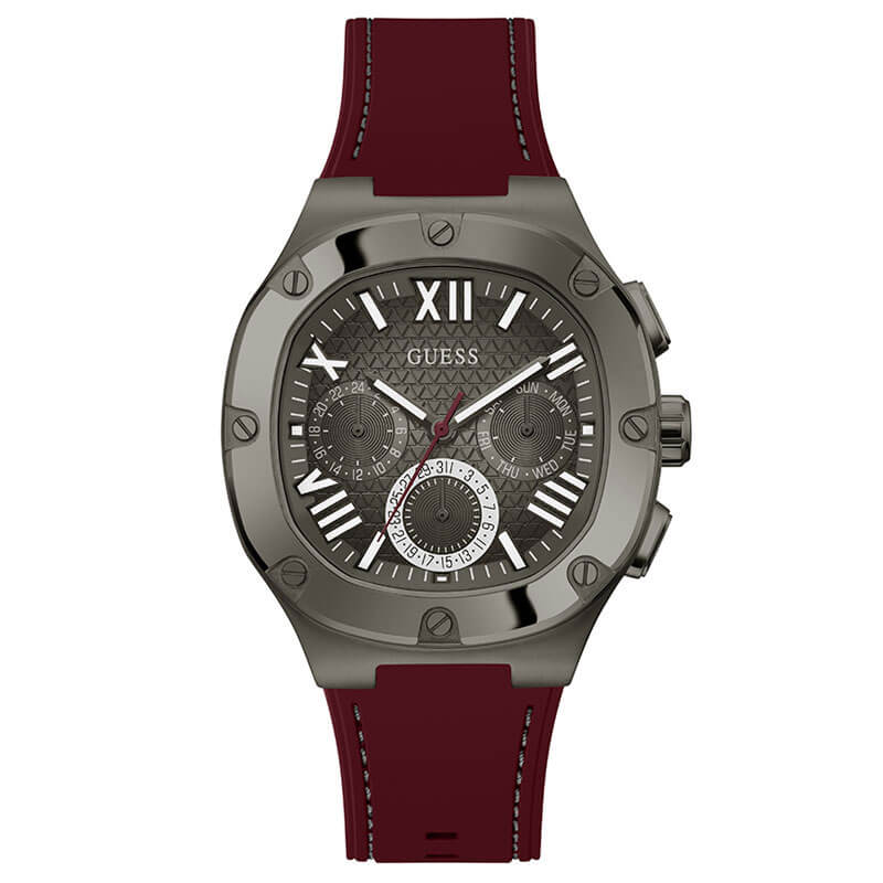 GUESS 42mm Red Strap Gunmetal Men's Watch - GW0571G4