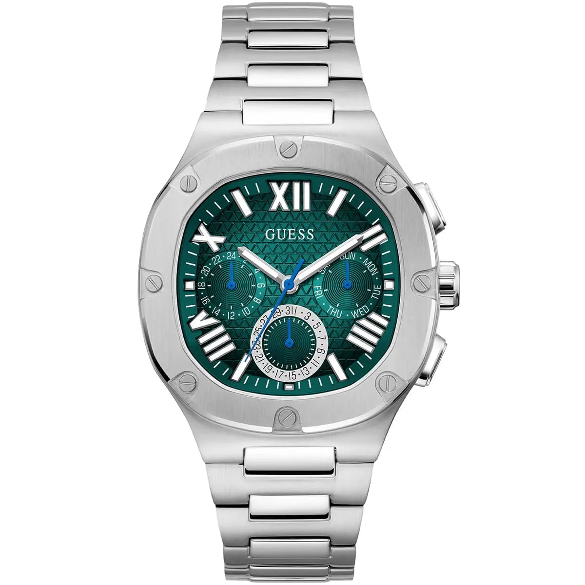 GUESS Silver Tone Multi-function Mens Watch - GW0572G6