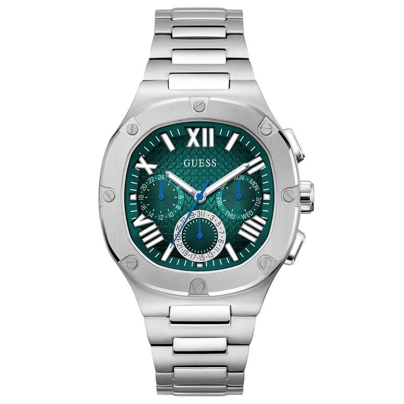 GUESS Silver Tone Multi-function Mens Watch - GW0572G6