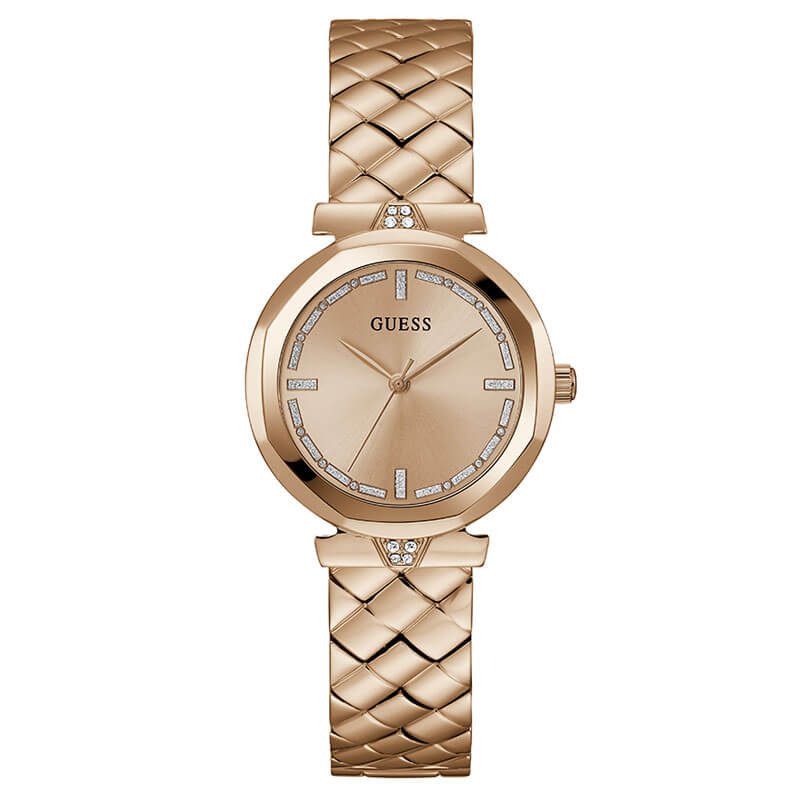GUESS Rose Gold Tone Analog Ladies Watch-GW0613L3