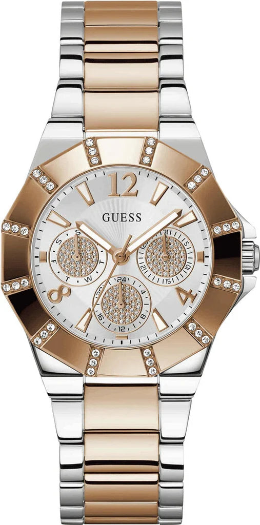 Guess Quartz Analog Rose Gold & Silver Women's Watch - GW0616L3