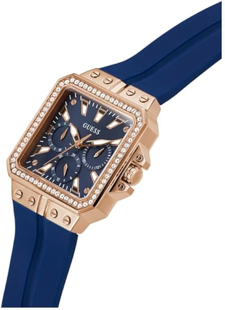 GUESS GW0618L2 34mm watch at angle showcasing crystal bezel and case design