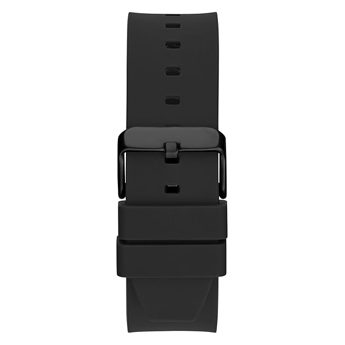 Black rubber strap detail of Guess GW0623G3 with buckle
