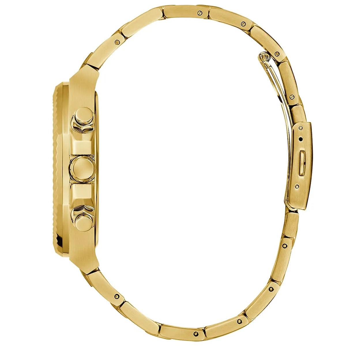 Guess GW0703G5 side profile showing watch case thickness and pusher buttons