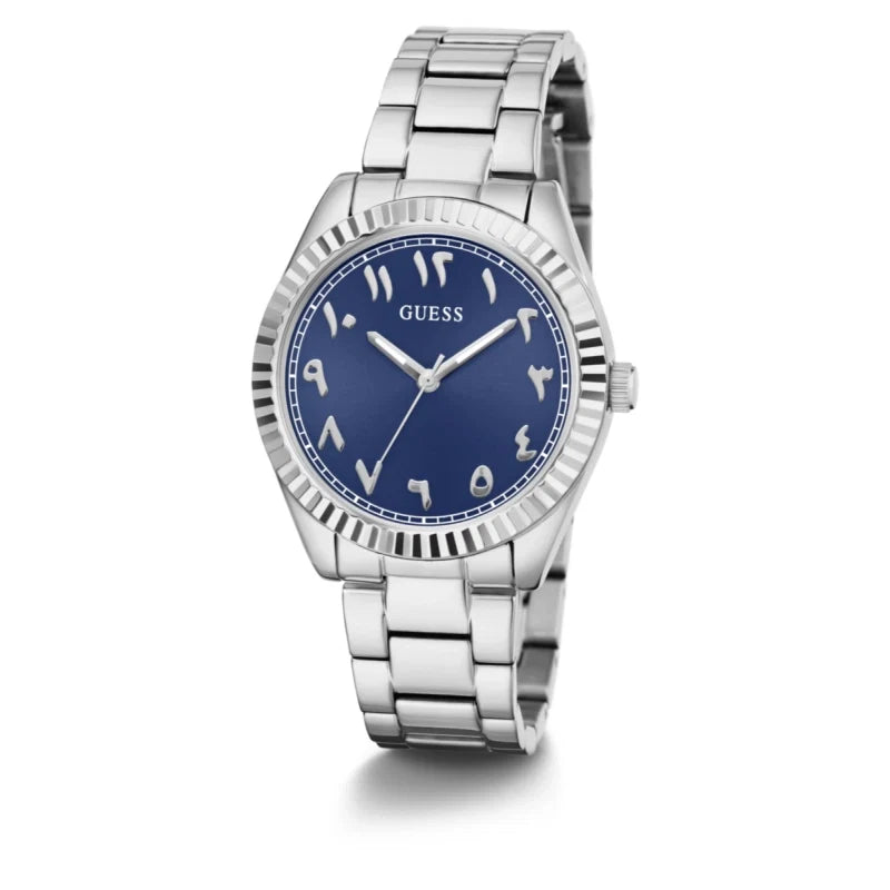 GUESS Brass Dial & Stainless Steel Bracelet Style Straps Analogue Women Watch GW0735L1