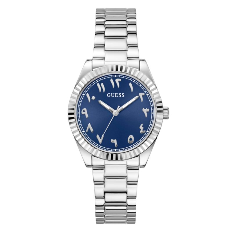 GUESS Brass Dial & Stainless Steel Bracelet Style Straps Analogue Women Watch GW0735L1
