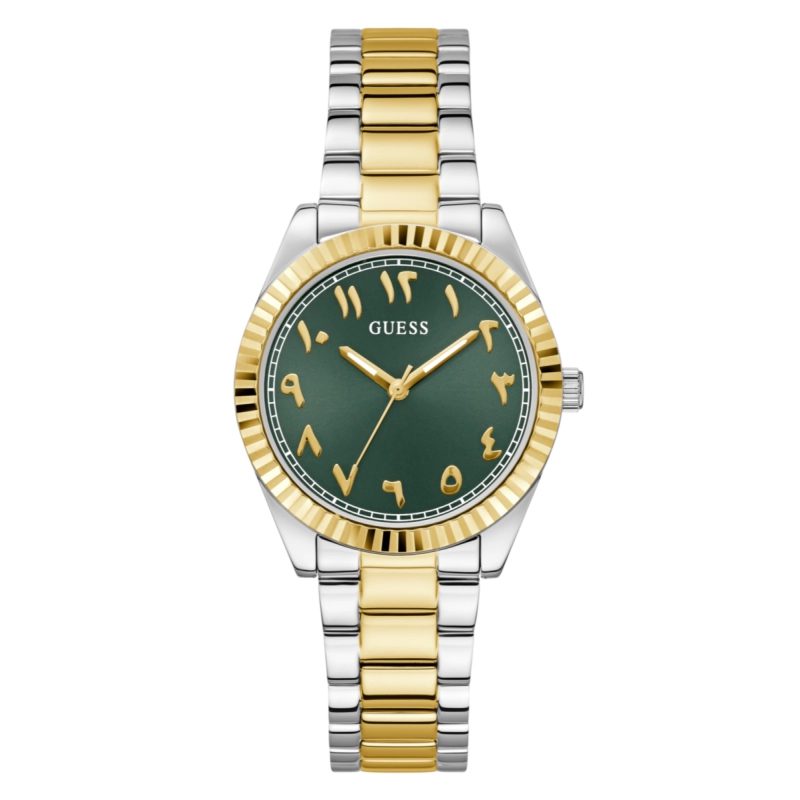 GUESS Brass Dial & Stainless Steel Bracelet Style Straps Analog Women Watch - GW0735L2