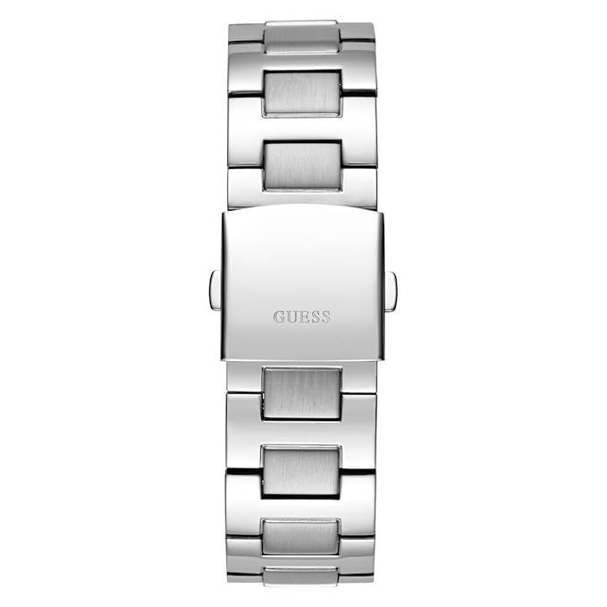 Guess Quartz Silver Stainless Steel Silver & Black Dial 46mm Men's Watch - GW0785G3