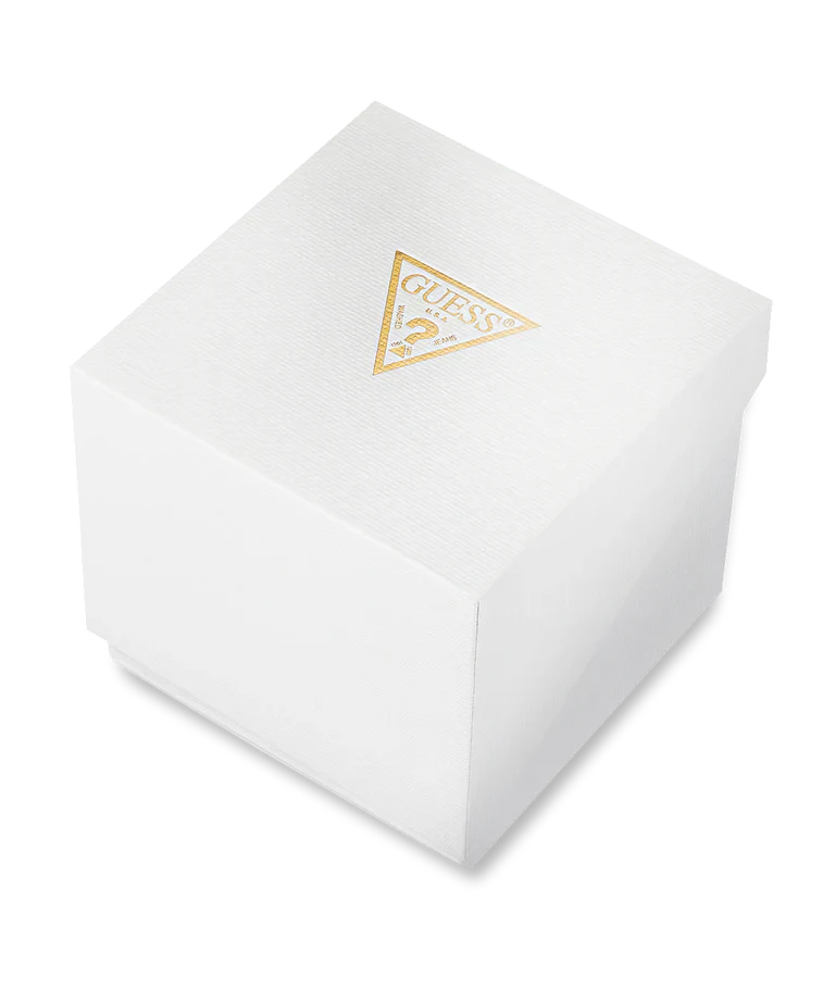 GUESS GW0799G2 watch original white packaging box with gold triangle logo