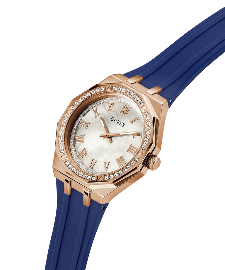 GUESS Blue Rose Gold Tone Analog Ladies Watch - GW0872L3