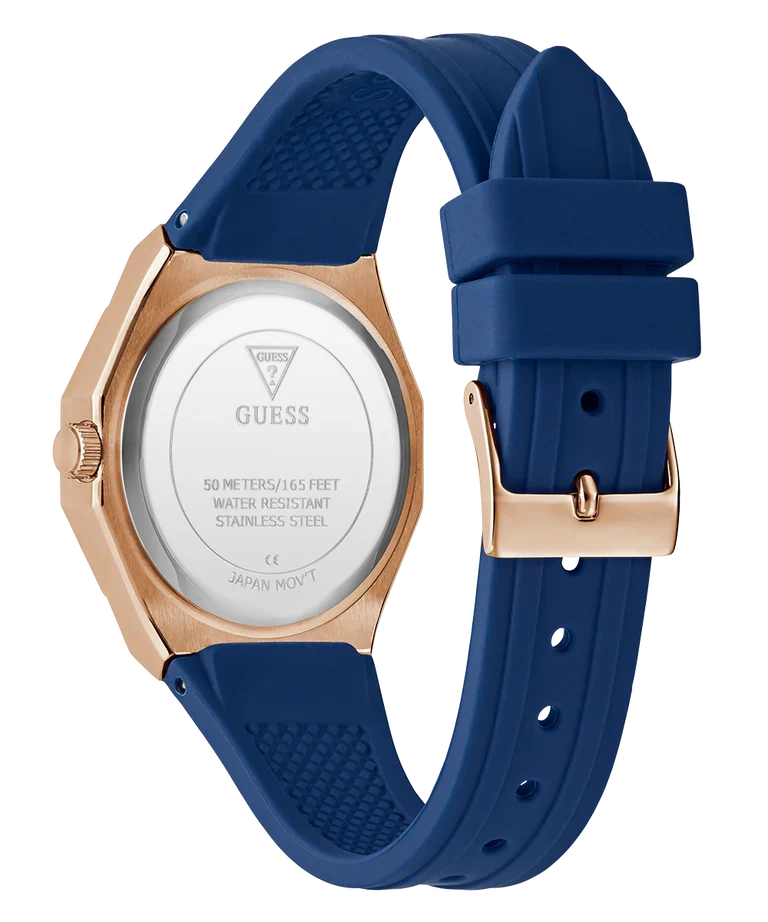 GUESS Blue Rose Gold Tone Analog Ladies Watch - GW0872L3