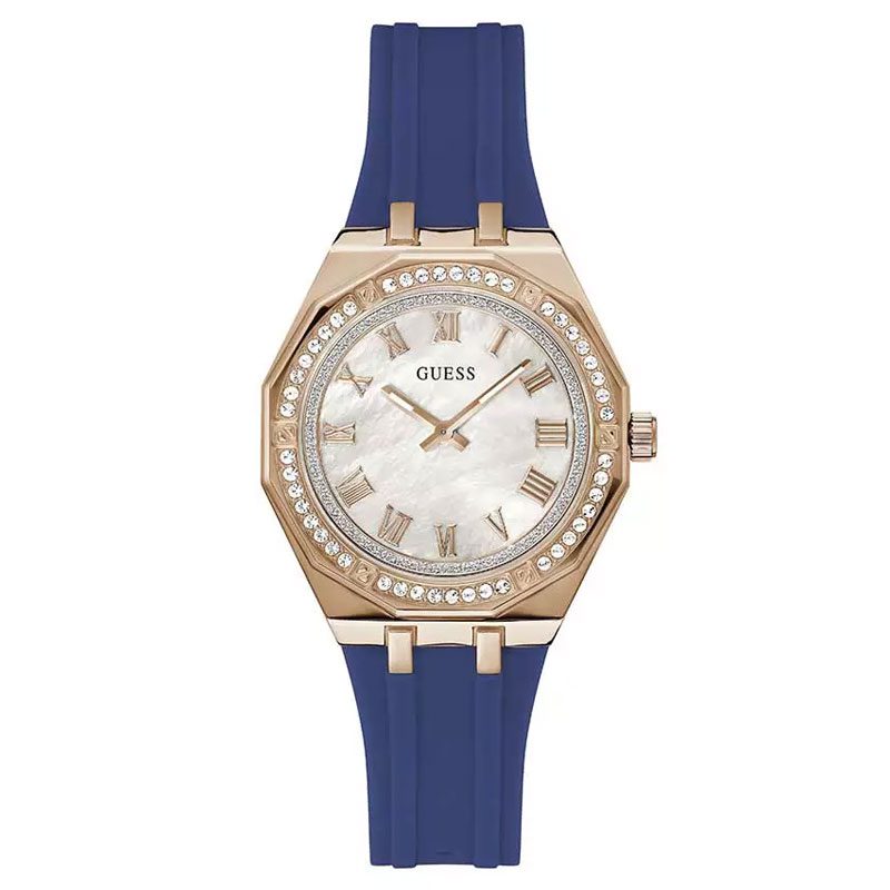 GUESS Blue Rose Gold Tone Analog Ladies Watch - GW0872L3