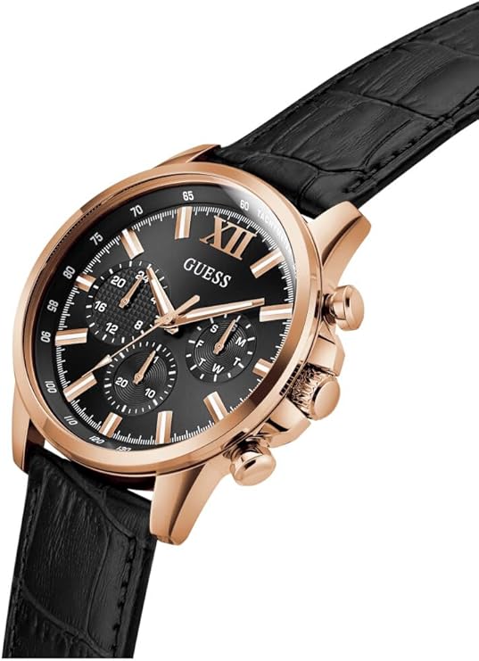 Guess Gents Black and Gold-Tone Multi-Function Men's Watch - GW0901G5