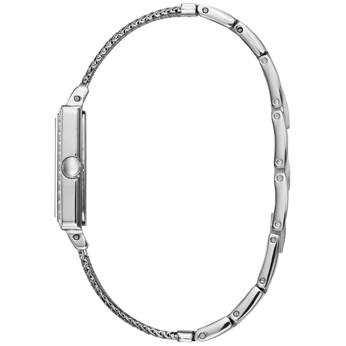 Guess Highline mesh bracelet full view showing articulated metal band and clasp