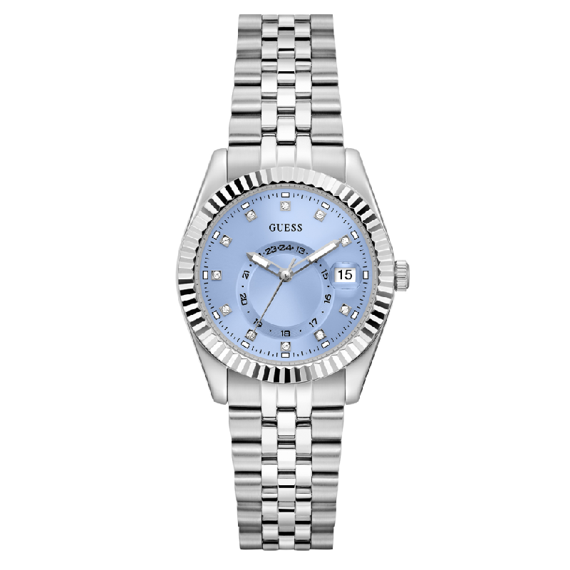 Guess Jada women's watch with light blue dial, stainless steel case and bracelet