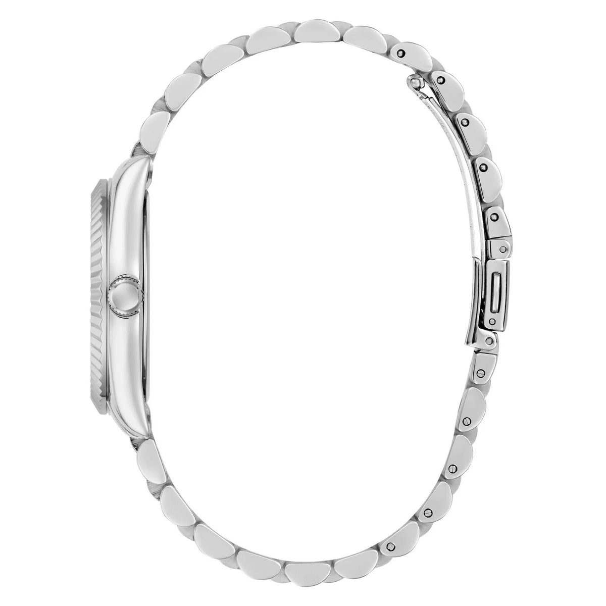 Guess Jada watch side profile showing case thickness and bracelet design