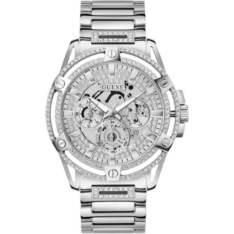 Guess King Quartz Silver Dial Men's Watch - GW0497G1