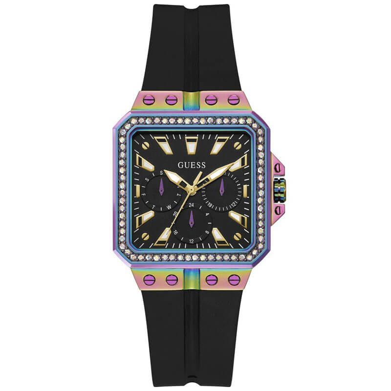 Guess Libra Black Dial Black Silicone Strap Women Watch - GW0618L3