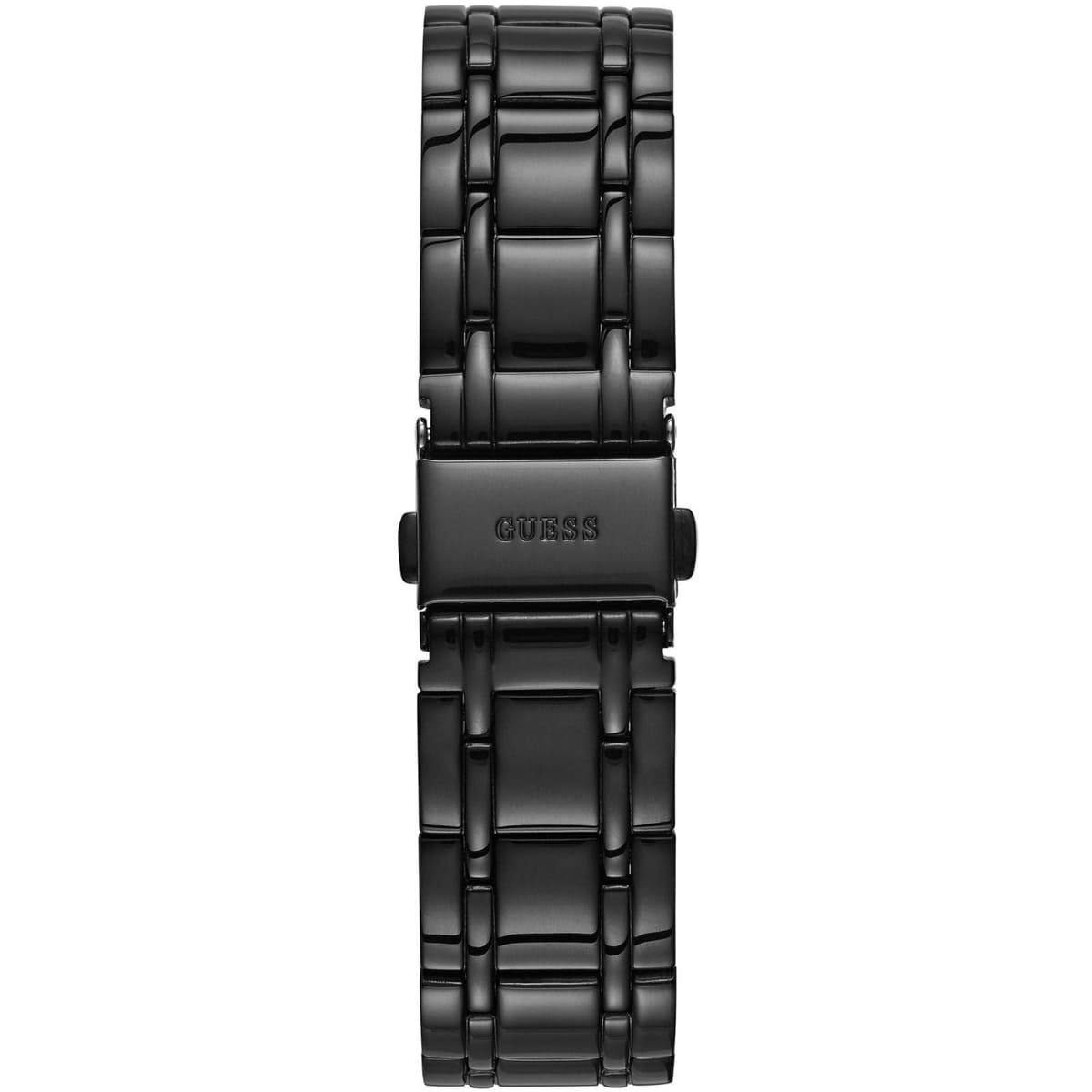 Guess Montauk black stainless steel bracelet with branded clasp detail
