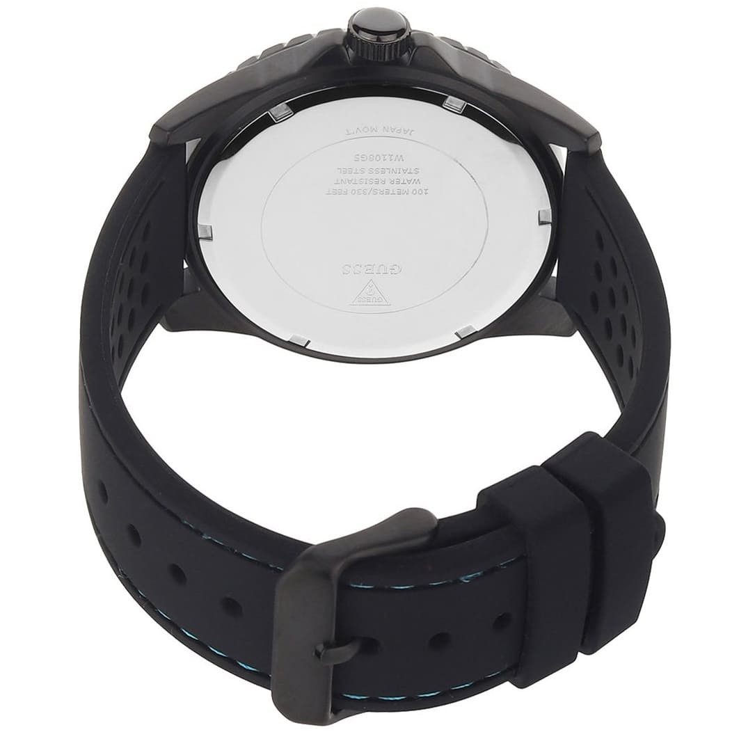 Guess Odyssey Black Dial Rubber Strap Men's Watch W1108G5