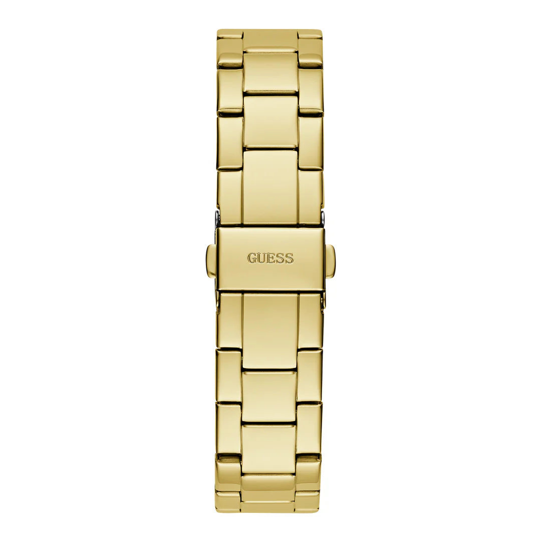 Guess Phoebe stainless steel gold bracelet and clasp detail