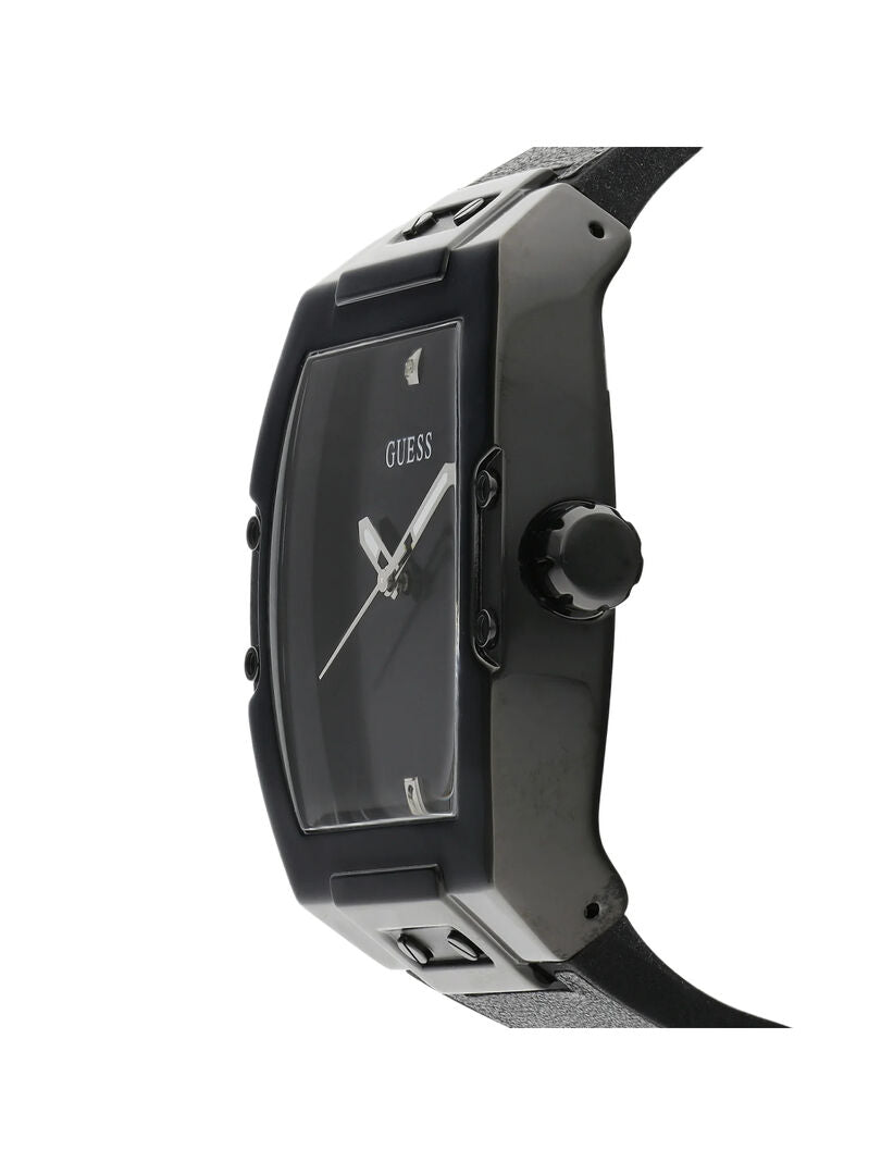 Side profile of Guess Phoenix watch showing rectangular tonneau case design
