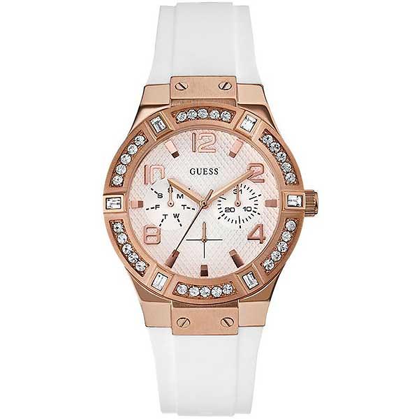 Guess Rose Gold Silicon Strap Women's Watch W0426L1