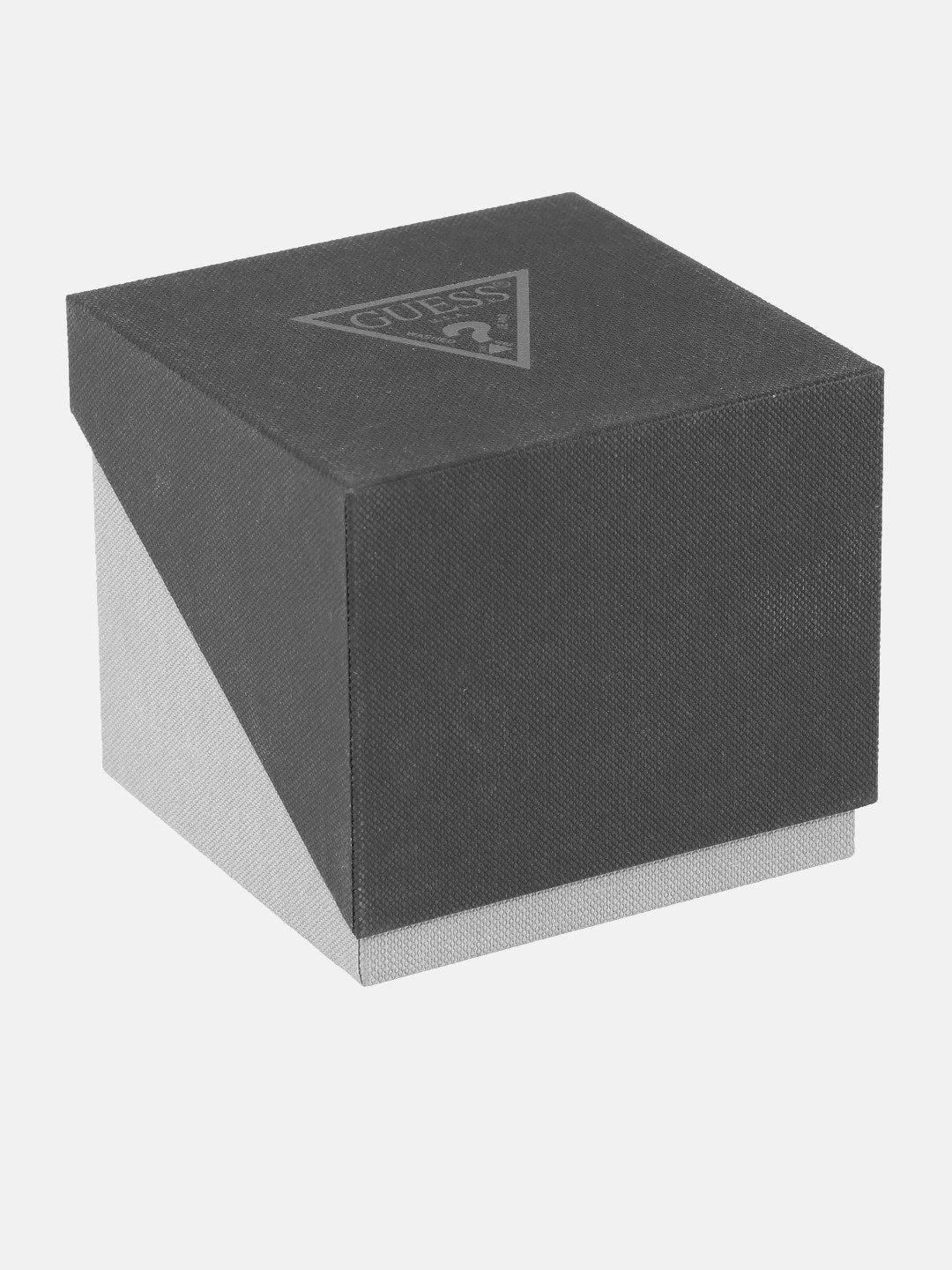 Guess W0826L4 women's watch packaging box with Guess triangle logo
