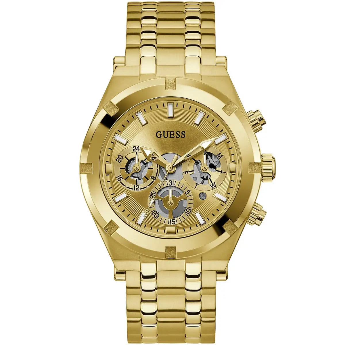 Guess Continental Champagne Round Dial Multi-function Men Watch - GW0260G4