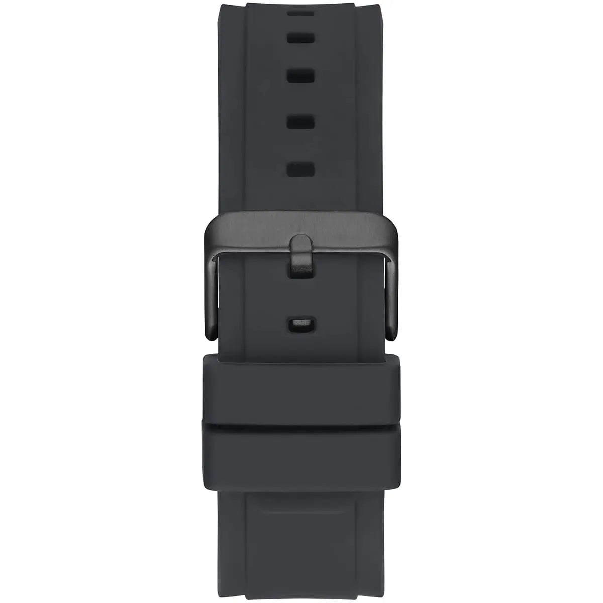 Guess Matrix watch black rubber strap with metal buckle closure detail