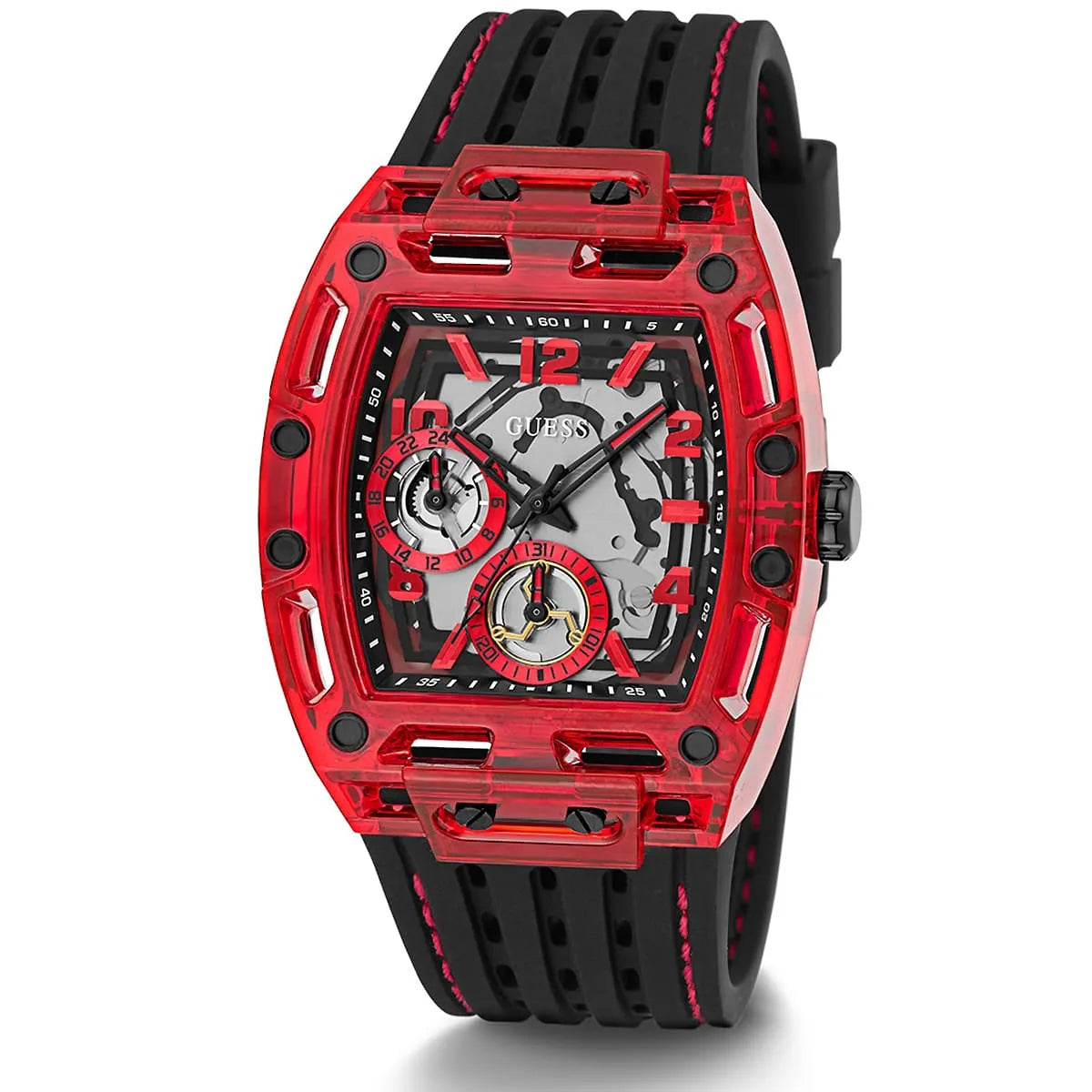 GUESS Black & Red Multi-function Mens Watch - GW0499G4