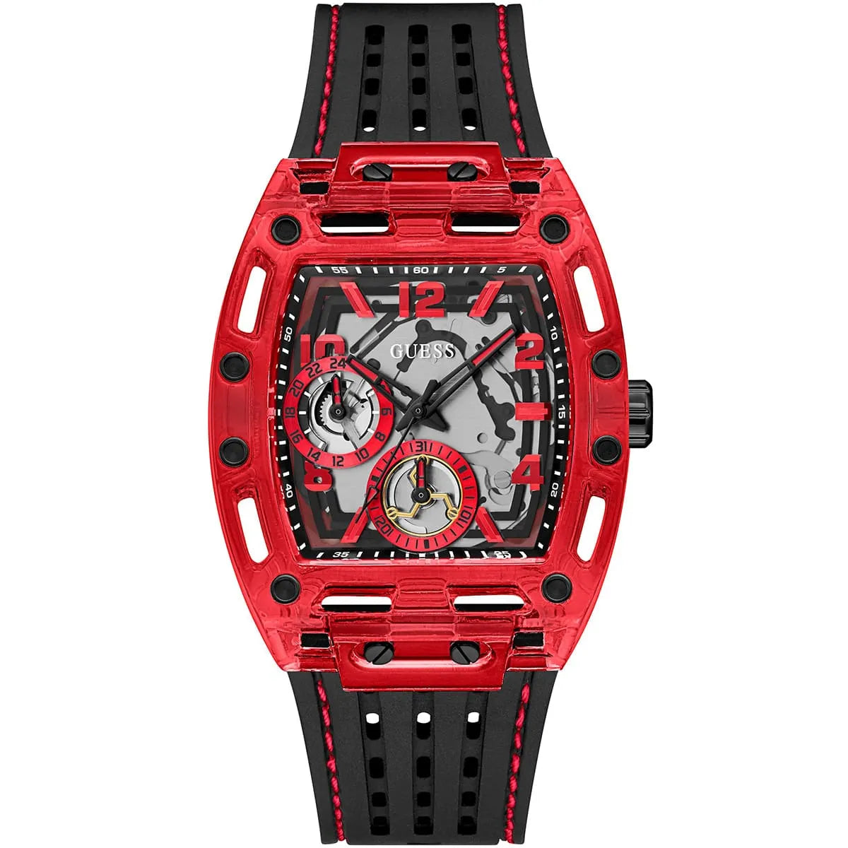 GUESS Black & Red Multi-function Mens Watch - GW0499G4