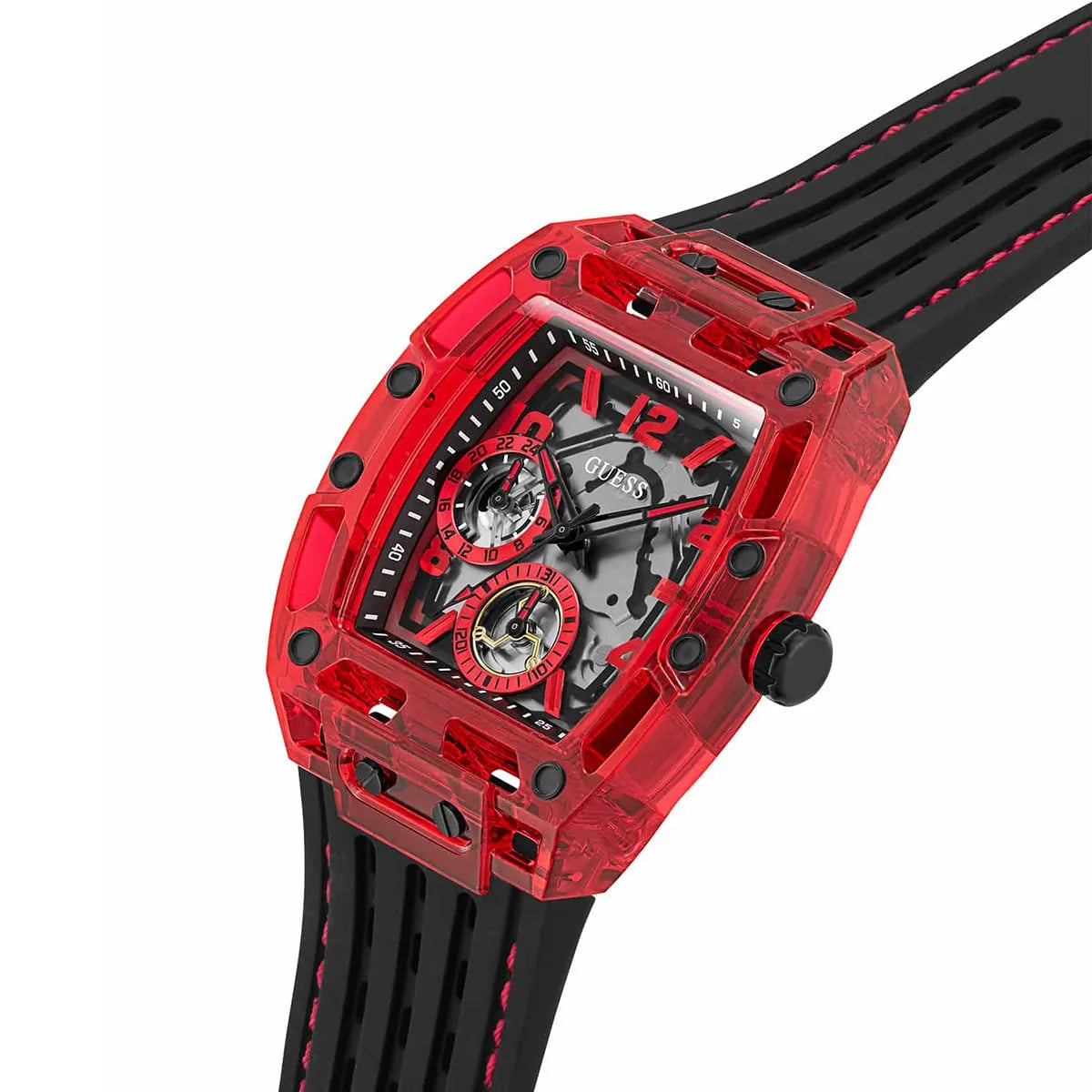 GUESS Black & Red Multi-function Mens Watch - GW0499G4