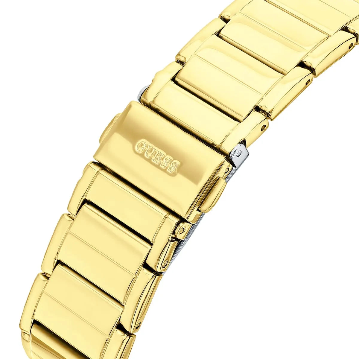Guess Fusion gold stainless steel bracelet strap with logo and adjustable links