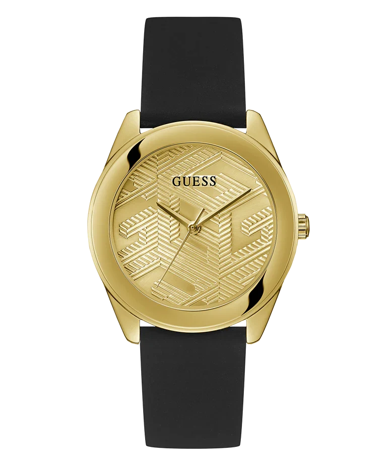 Guess Cubed Champagne Round Dial Analog Women Watch - GW0665L1