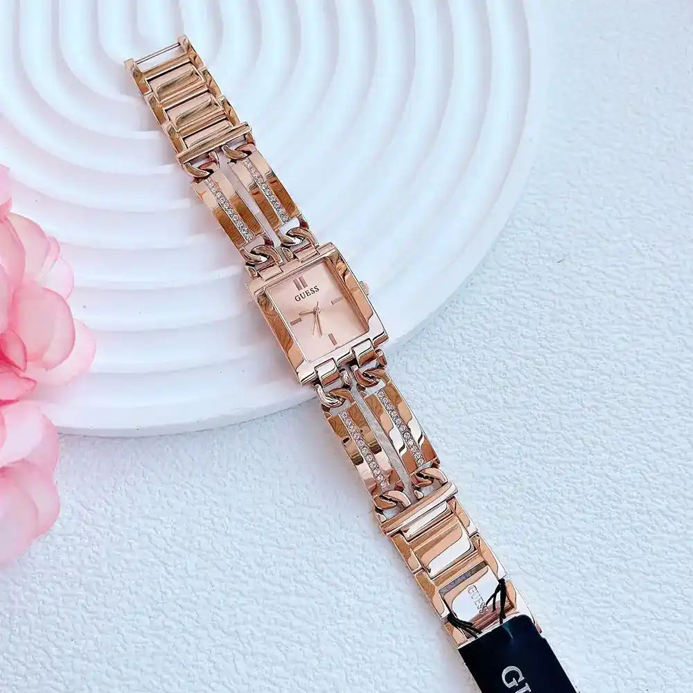 GUESS Rose Gold Tone Analog Ladies Watch - GW0668L3