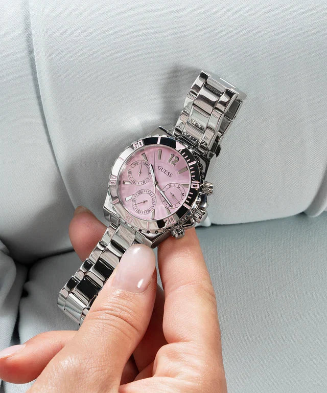 GUESS Silver Tone Multi-function Ladies Watch - GW0696L1