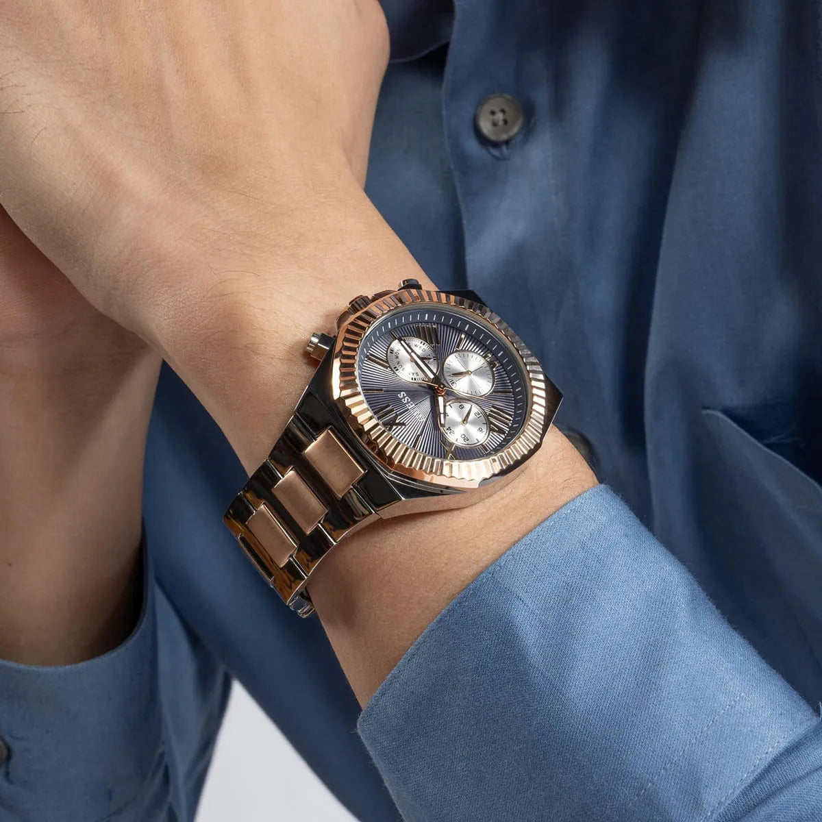 GUESS Equity Mens 2-Tone Multi-function Men Watch - GW0703G4