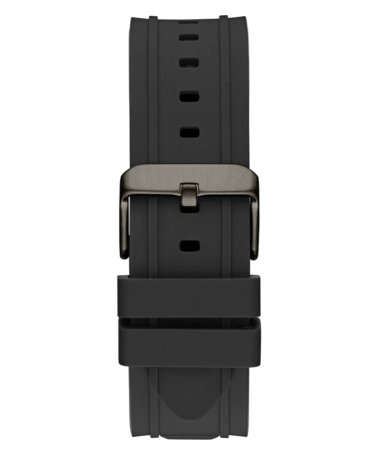 GUESS GW0799G1 black silicone strap with buckle closure detail