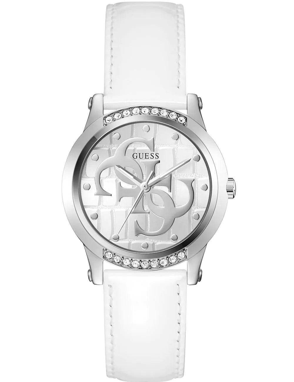 GUESS Ladies White Silver Tone Analog Watch - GW0860L3