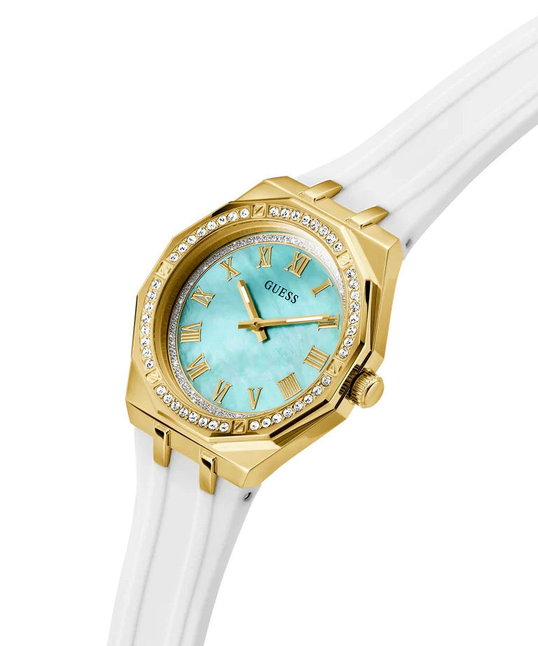 GUESS White Gold Tone Analog Ladies Watch - GW0872L1