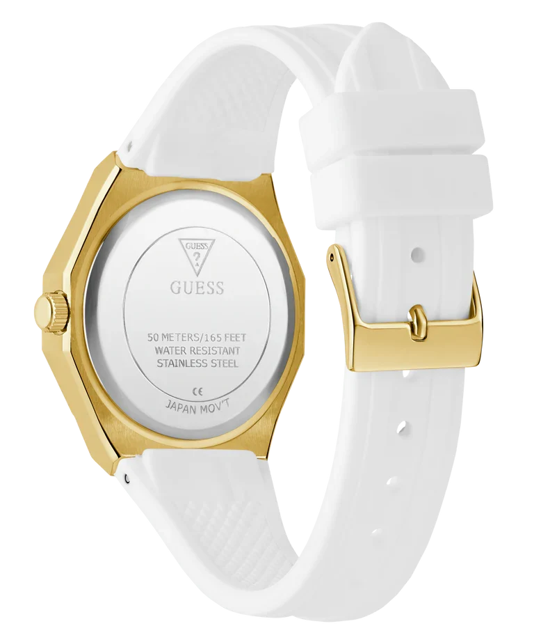 GUESS White Gold Tone Analog Ladies Watch - GW0872L1