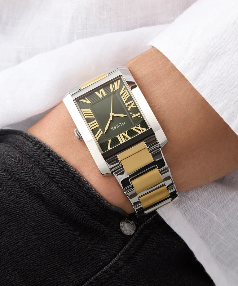 GUESS 2-Tone Silver Tone Analog Mens Watch - GW0896G3