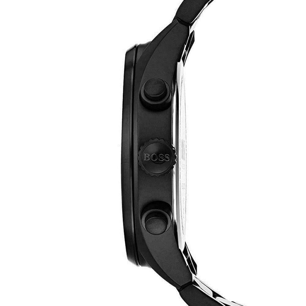 Hugo Boss Chronograph Grand Central Black Leather Strap Men's Watch 1513676