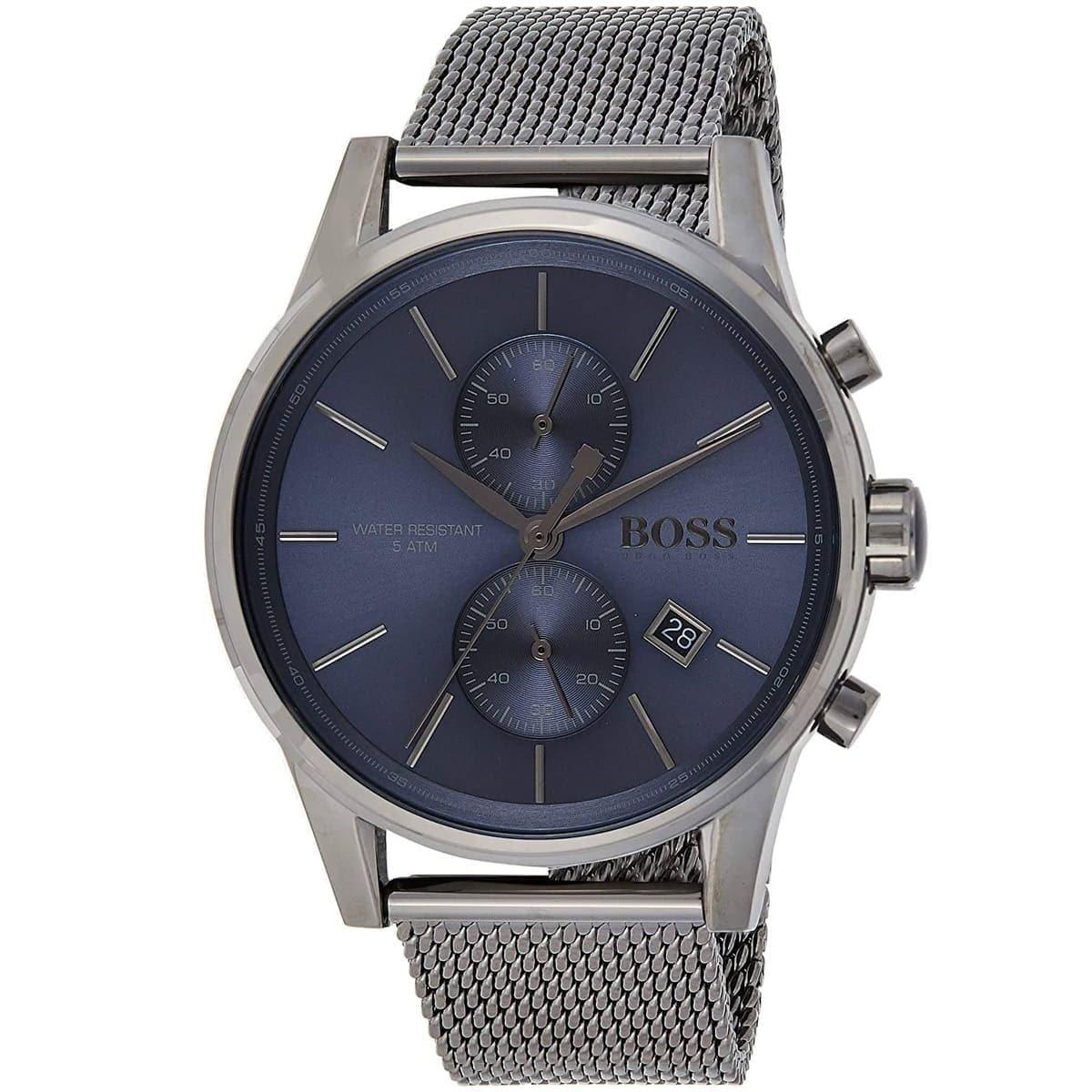 Hugo Boss Chronograph Grand Central Black Leather Strap Men's Watch 1513677