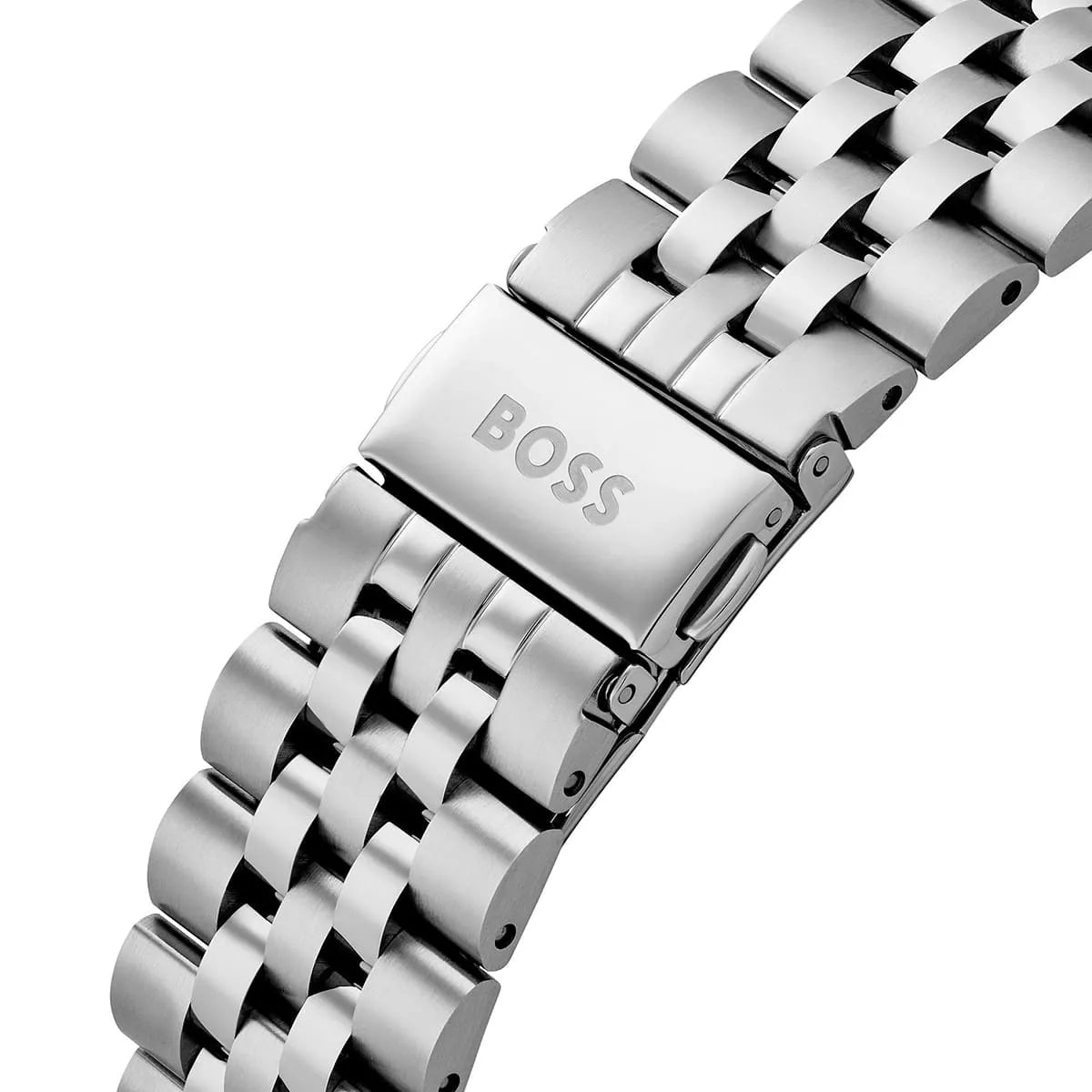 Hugo Boss 1514236 stainless steel bracelet with fold-over clasp and logo