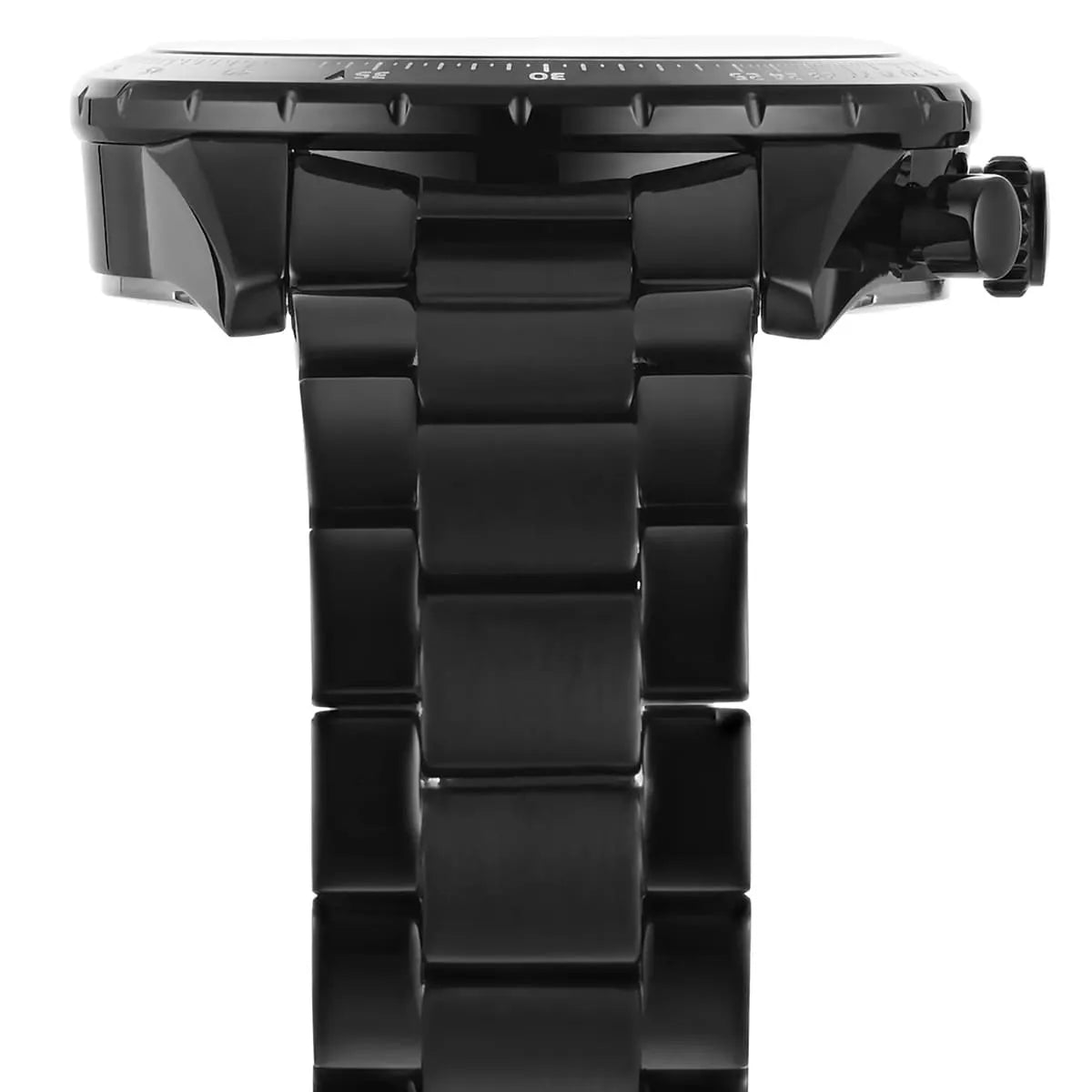 Hugo Boss Aero black steel bracelet with folding safety clasp detail