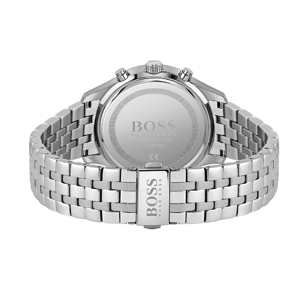 Hugo Boss Associate watch caseback showing stainless steel construction and branding