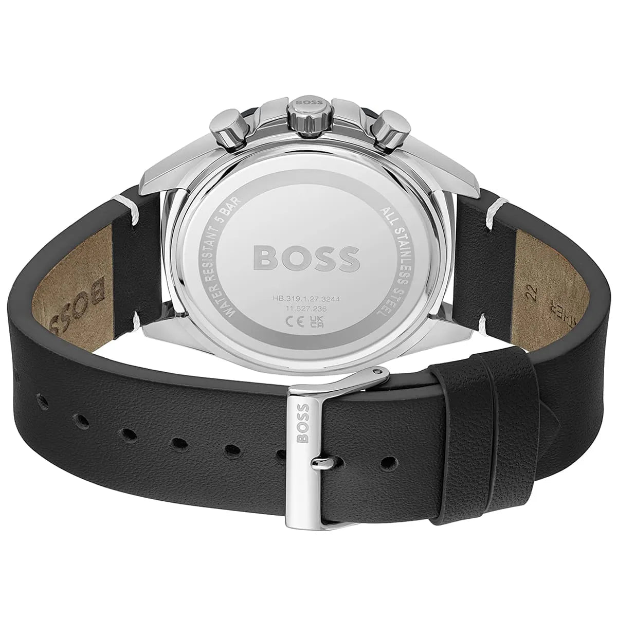 Hugo Boss Cloud watch caseback showing stainless steel back with engraved branding